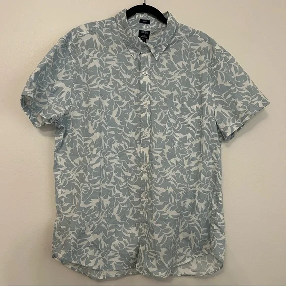 J. Crew Men's Flex Washed Slim Fit Light Blue Button Down Short Sleeve Shirt XXL - Picture 2 of 9